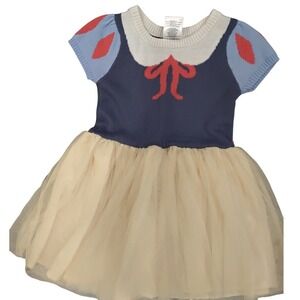 Disney Princess Snow White Tutu Dress Girls 4T Blue Yellow Sweater Tulle